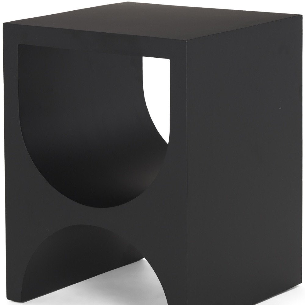 Black Iron Square Sled End Table - 22-inch