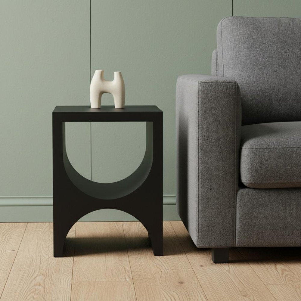 Black Iron Square Sled End Table - 22-inch