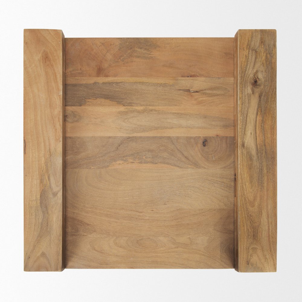 Natural Distressed Solid Wood Sled End Table - 23-inch