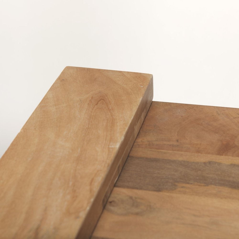 Natural Distressed Solid Wood Sled End Table - 23-inch