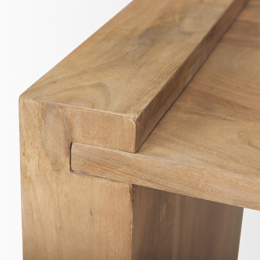 Natural Distressed Solid Wood Sled End Table - 23-inch
