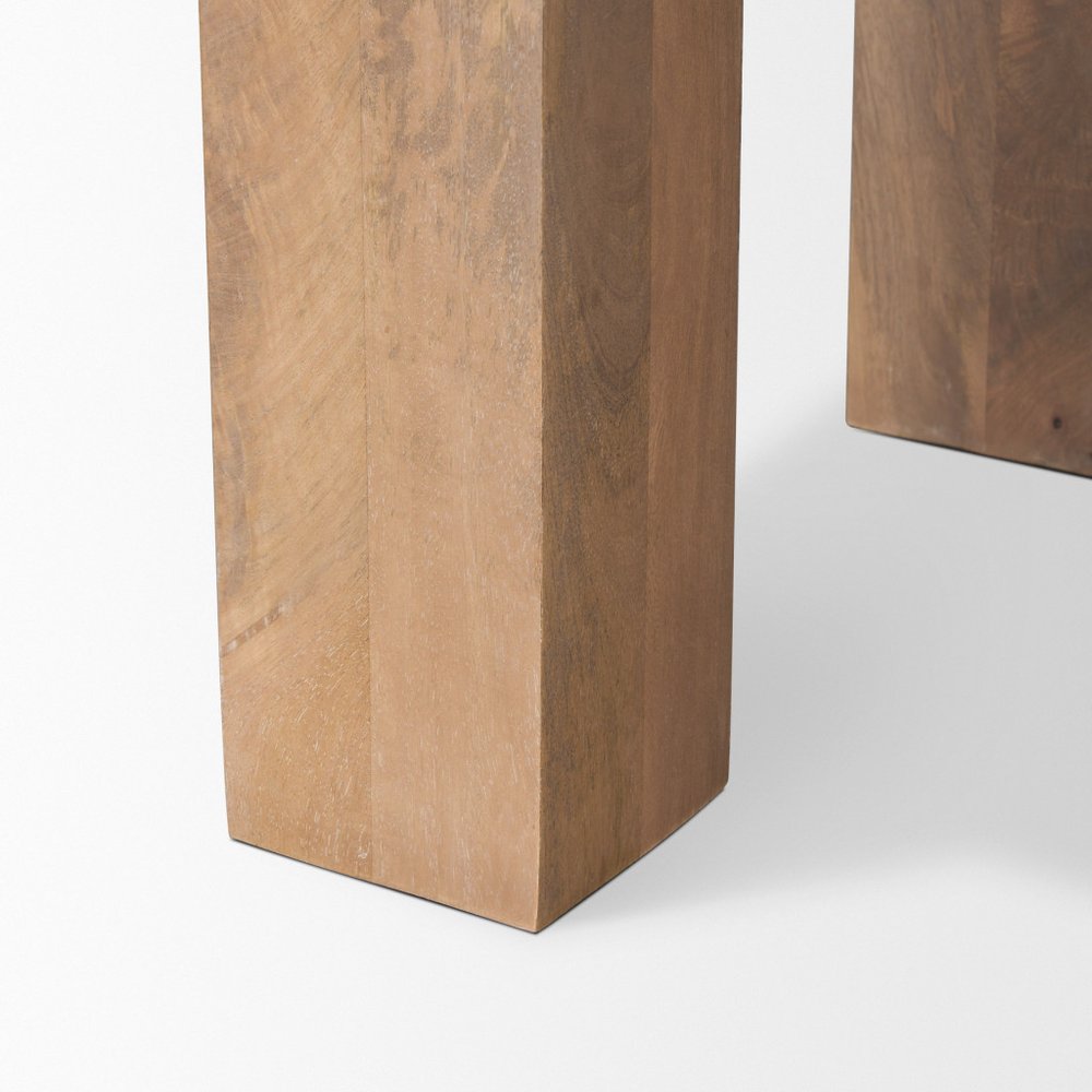Natural Distressed Solid Wood Square End Table - 22-inch