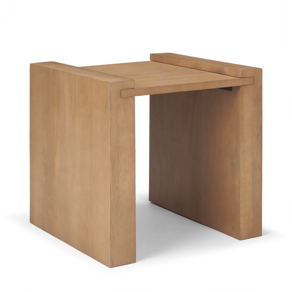 Natural Solid Wood Square Sled End Table - 22-inch