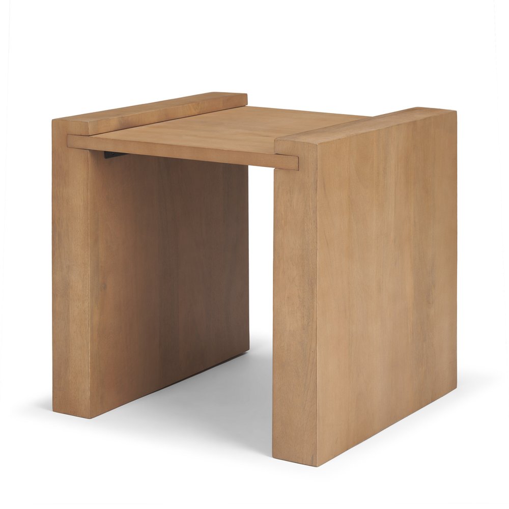 Natural Solid Wood Square Sled End Table - 22-inch