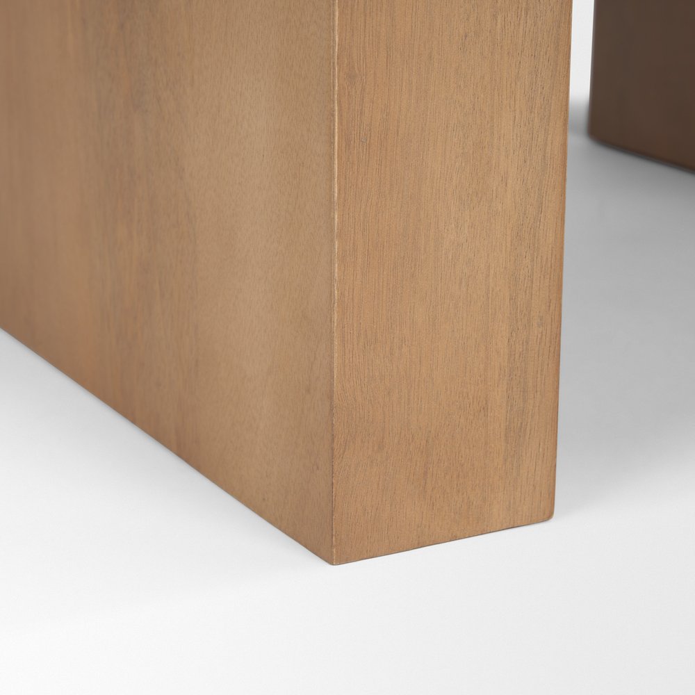 Natural Solid Wood Square Sled End Table - 22-inch