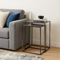 Set of Two Black Iron Nested Tables