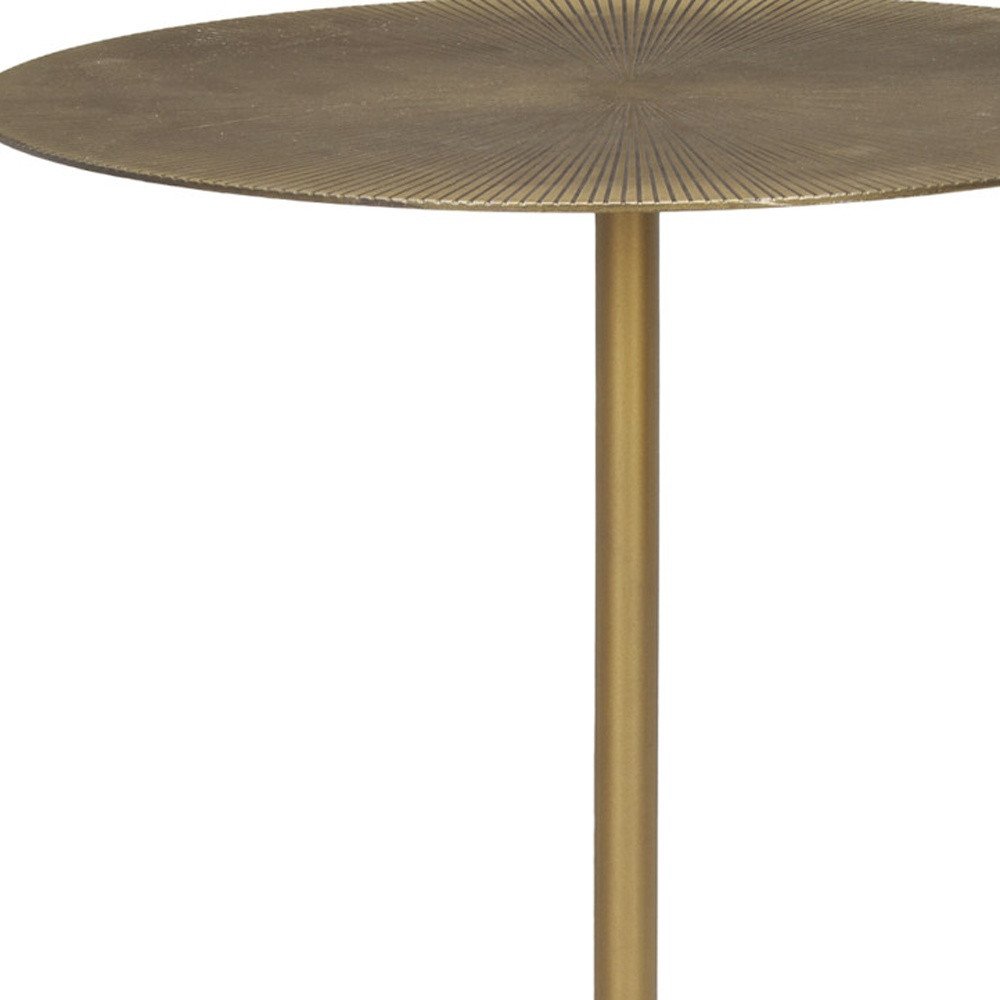 Gold and White Iron and Wood Tray Table - 15-inch