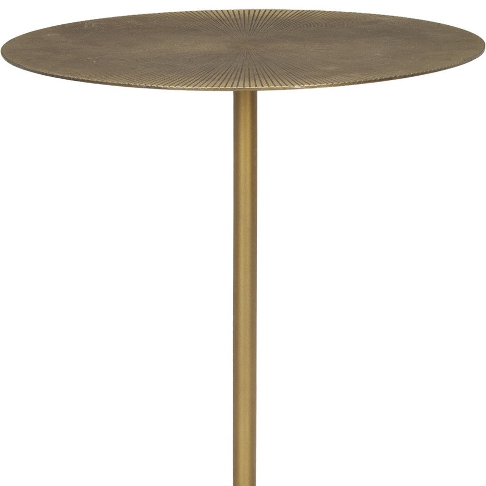 Gold and White Iron and Wood Tray Table - 15-inch