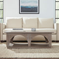 Brown Solid Wood Distressed Floor Shelf Coffee Table with Shelf