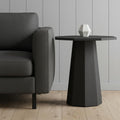 Black Solid Wood Hexagonal Pedestal End Table - 30-inch
