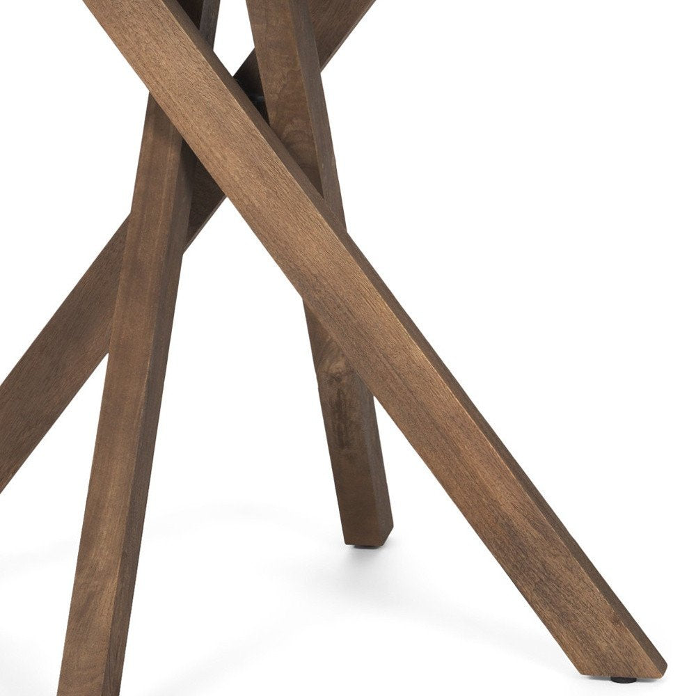 Brown Solid Wood and Wood Tray Table - 32-inch