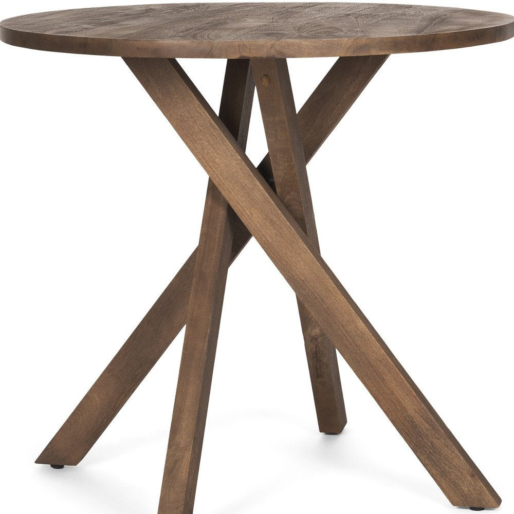 Brown Solid Wood and Wood Tray Table - 32-inch