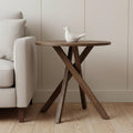 Brown Solid Wood and Wood Tray Table - 32-inch