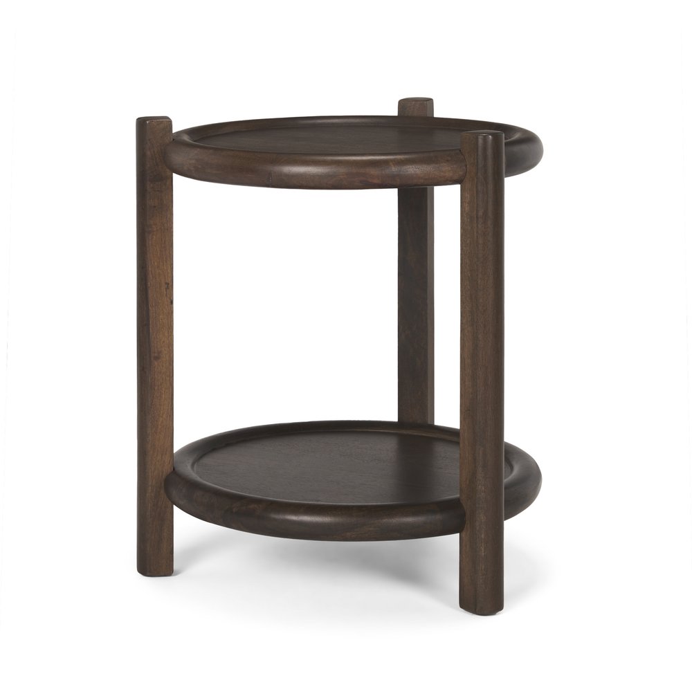 Dark Brown Solid Wood Tray Table - 24-inch
