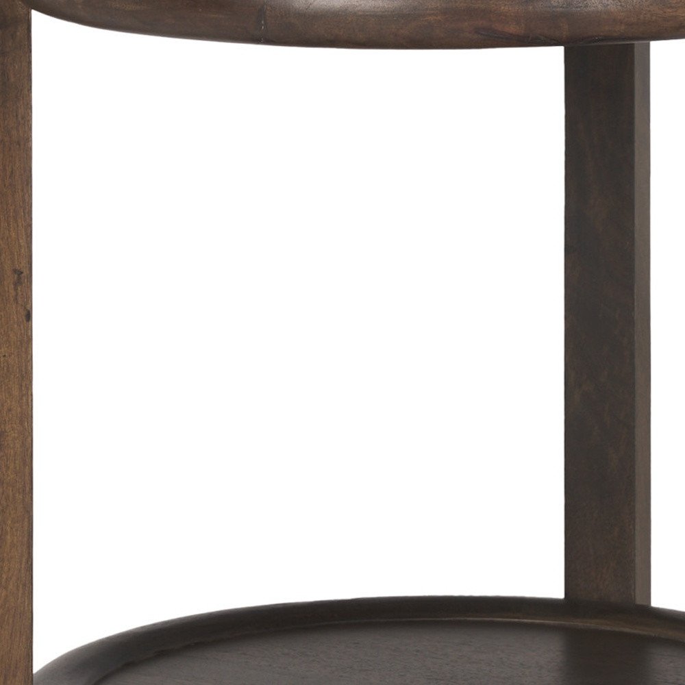 Dark Brown Solid Wood Tray Table - 24-inch