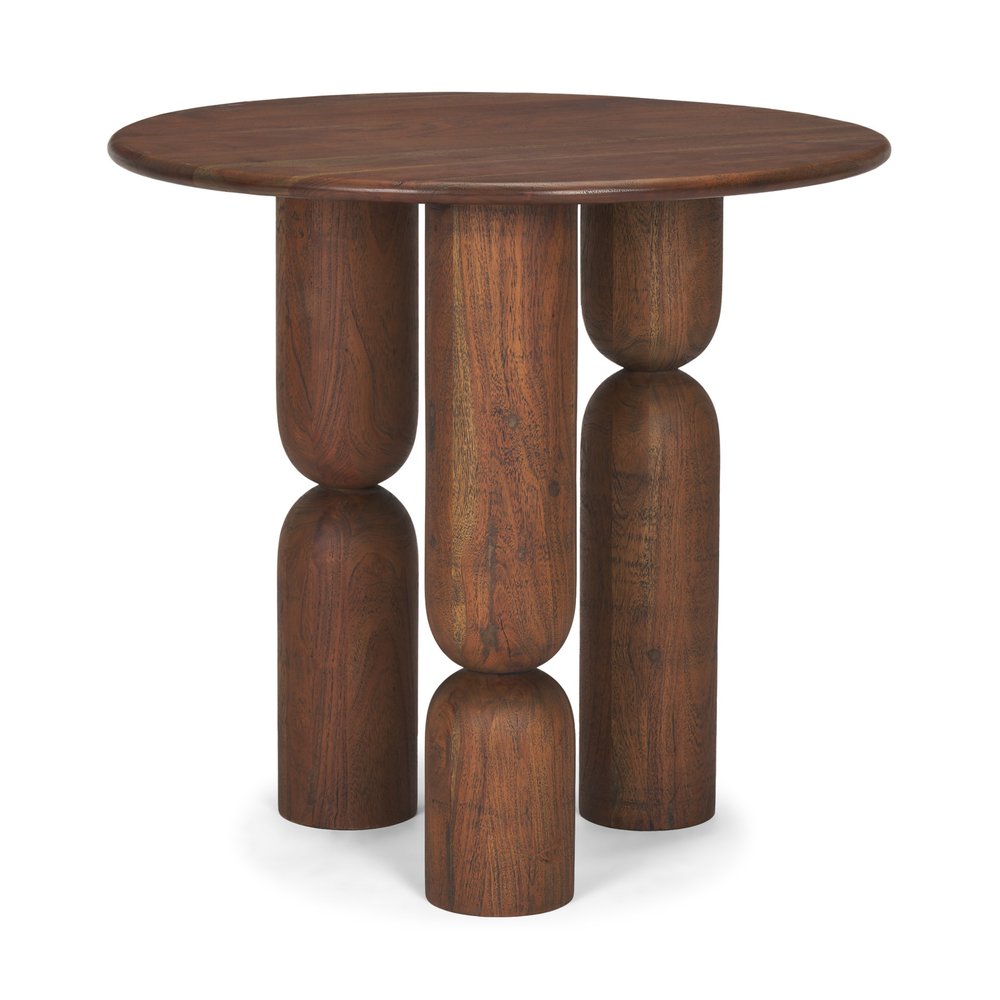 Brown Solid Wood and Wood Tray Table - 32-inch