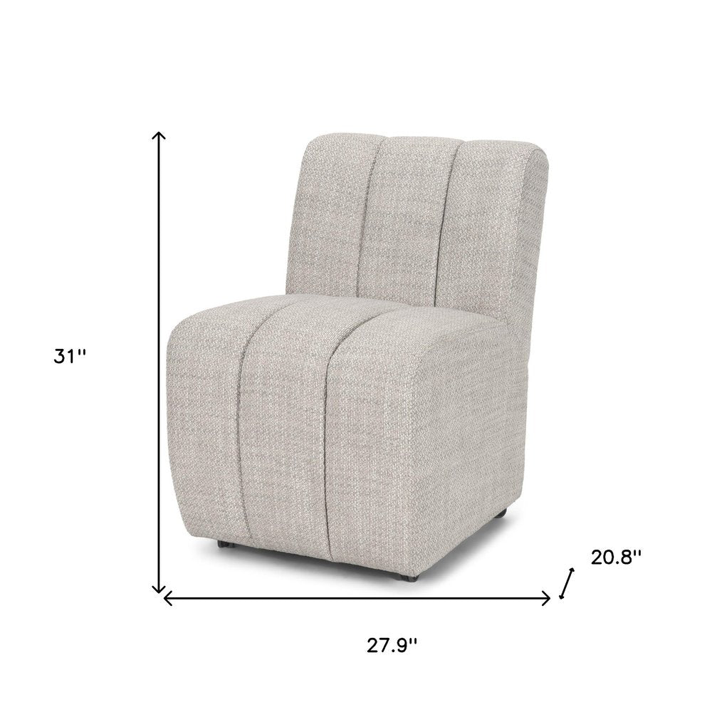 Gray and Black Upholstered Fabric Dining Side Chair with Wheels