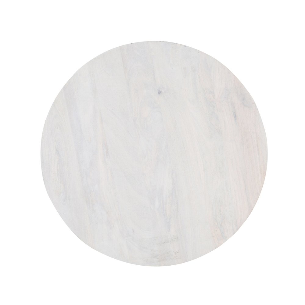 White Solid Wood Round Cross Legs Coffee Table - 36-inch