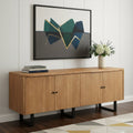 Natural Distressed Solid Wood Live Edge Credenza with Four Doors - 80-inch