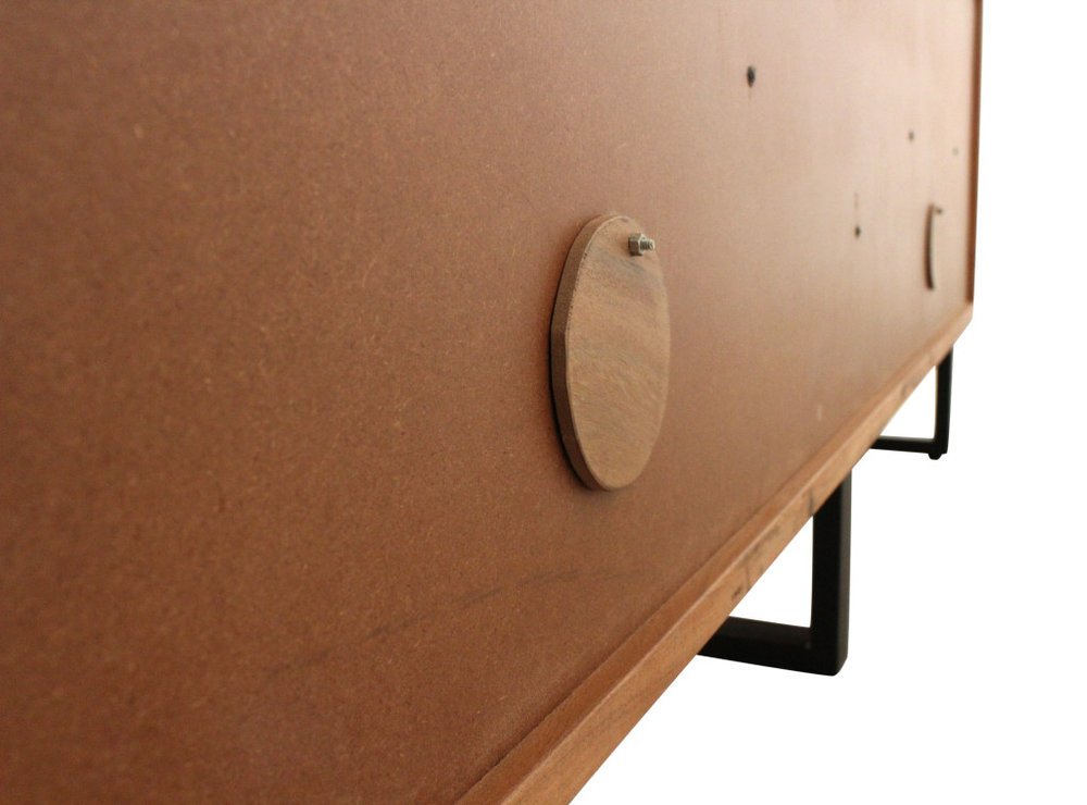Natural Distressed Solid Wood Live Edge Credenza with Four Doors - 80-inch
