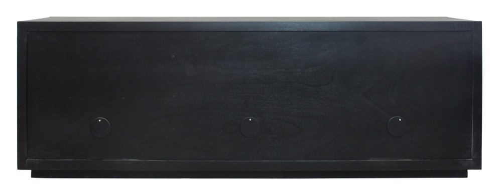 Dark Brown Distressed Solid Wood Sideboard with Six Doors - 95-inch