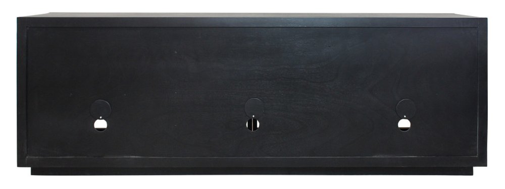 Dark Brown Distressed Solid Wood Sideboard with Six Doors - 95-inch