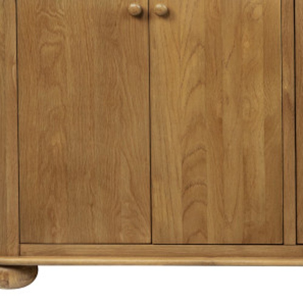 Natural Distressed Solid Wood Sideboard with Six Doors - 98-inch
