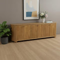 Natural Distressed Solid Wood Sideboard with Six Doors - 98-inch