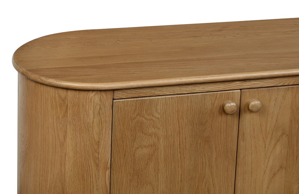 Natural Distressed Solid Wood Sideboard with Six Doors - 98-inch