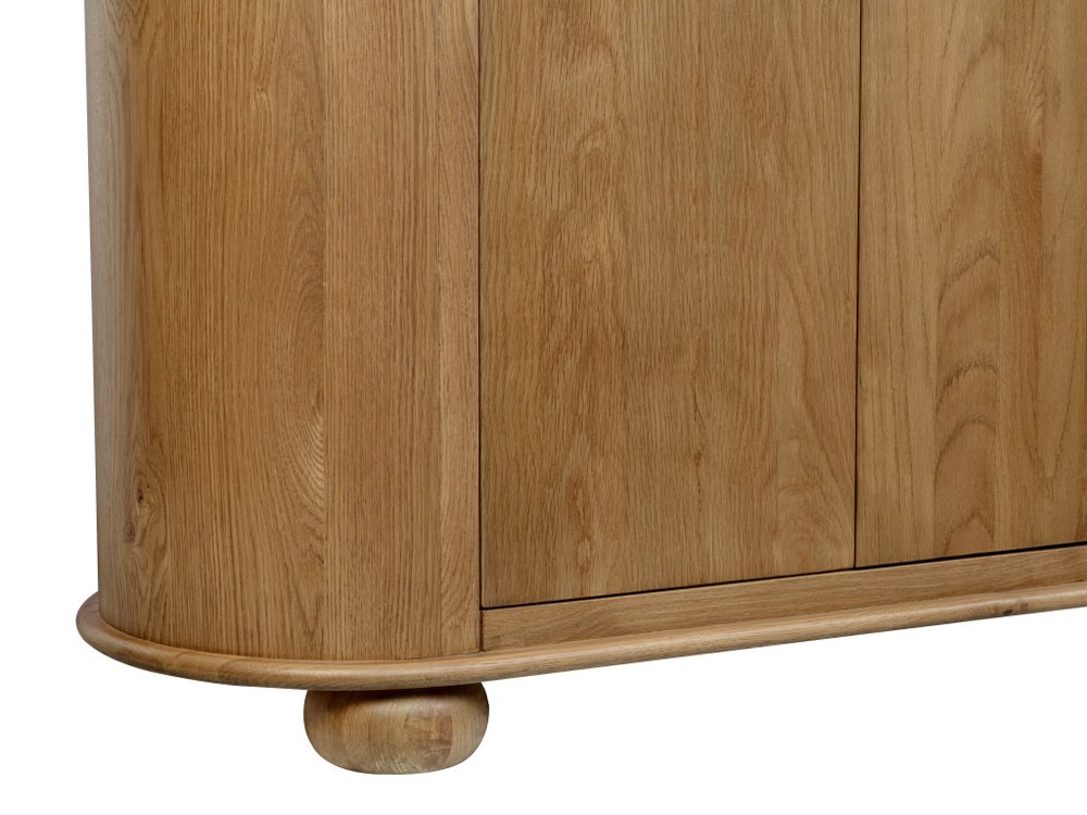 Natural Distressed Solid Wood Sideboard with Six Doors - 98-inch