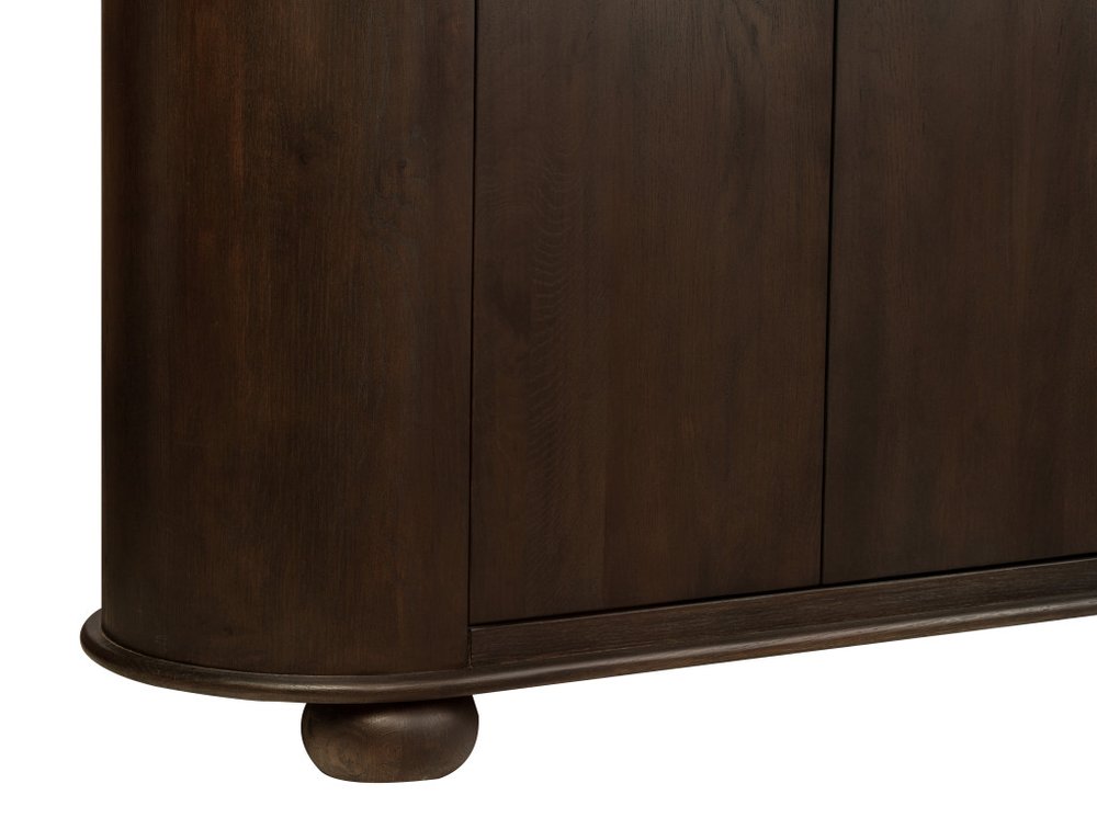 Brown Distressed Solid Wood Sideboard with Six Doors - 98-inch