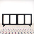 Black Distressed Solid Wood Sideboard with Four Doors - 82-inch
