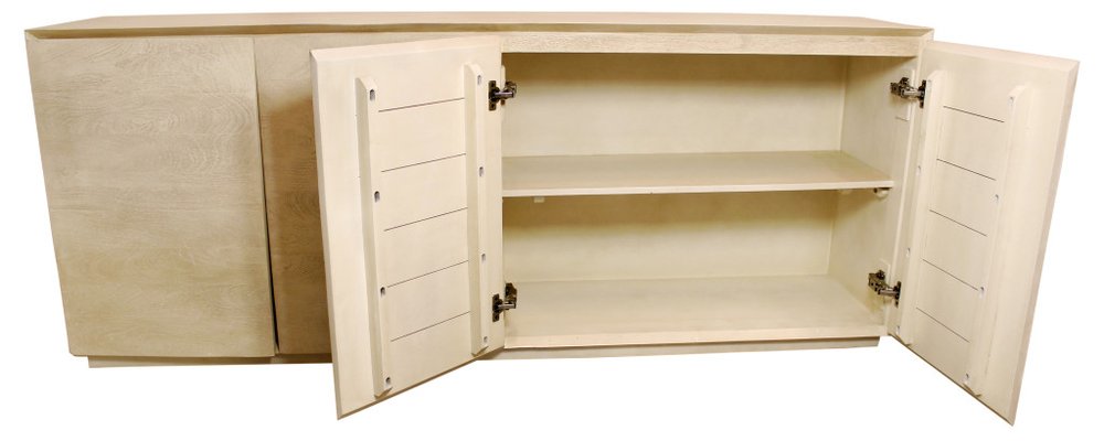 Natural Distressed Solid Wood Sideboard with Four Doors - 80-inch