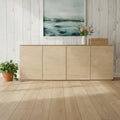 Natural Distressed Solid Wood Sideboard with Four Doors - 80-inch