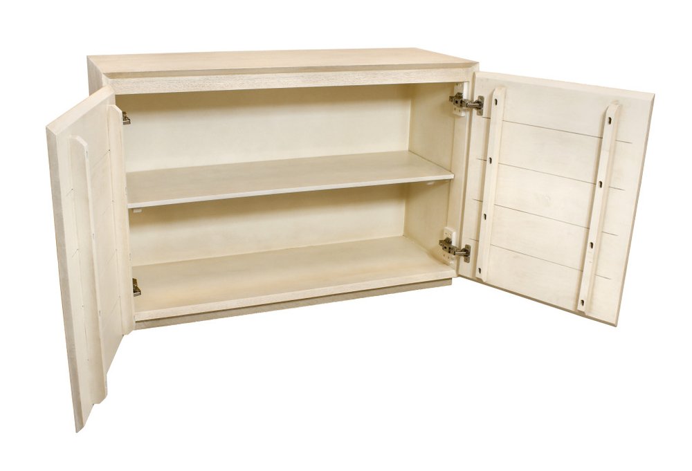 Natural Distressed Solid Wood Sideboard Soft Close with Two Doors - 48-inch