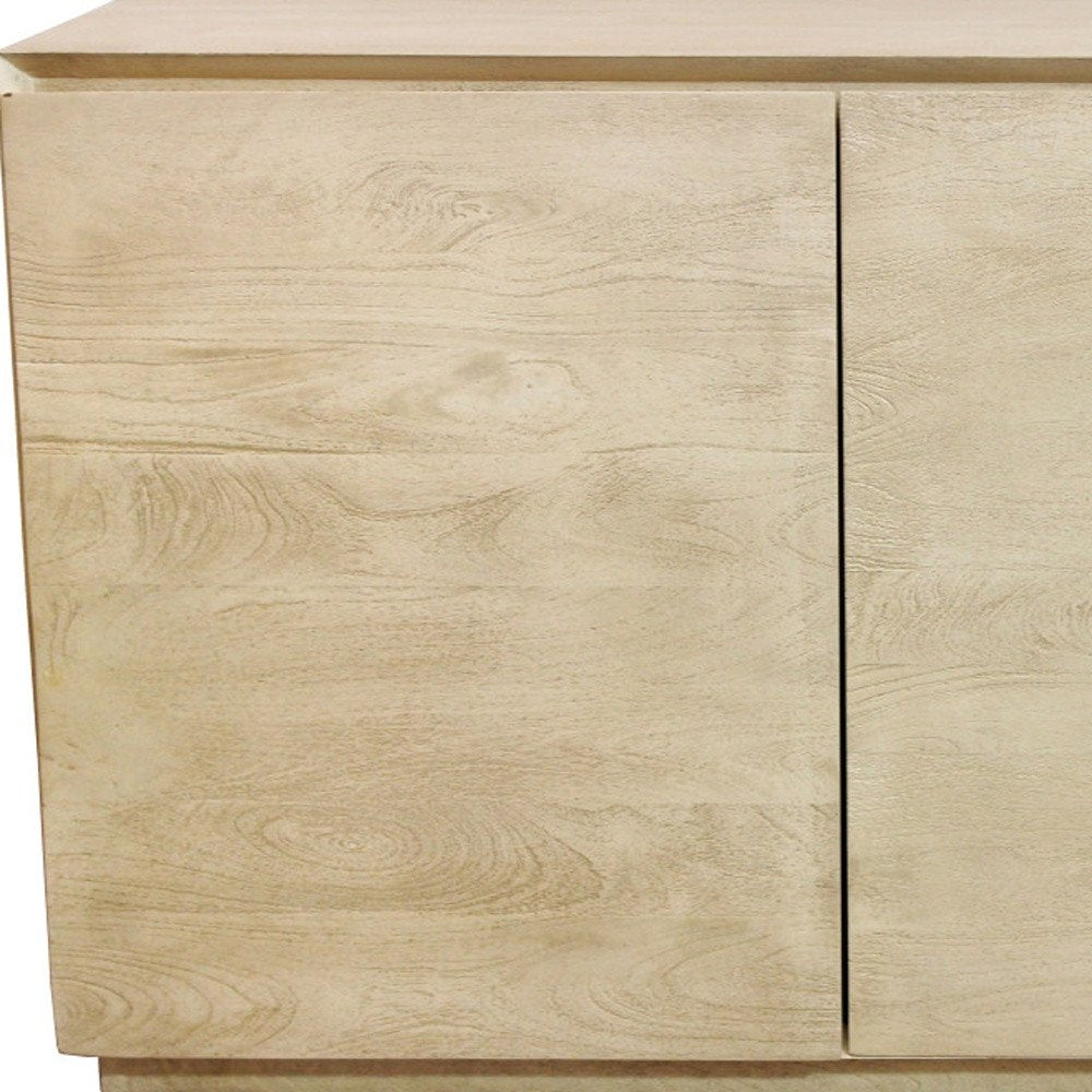 Natural Distressed Solid Wood Sideboard Soft Close with Two Doors - 48-inch