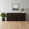 Dark Brown Distressed Solid Wood Sideboard with Four Doors - 80-inch