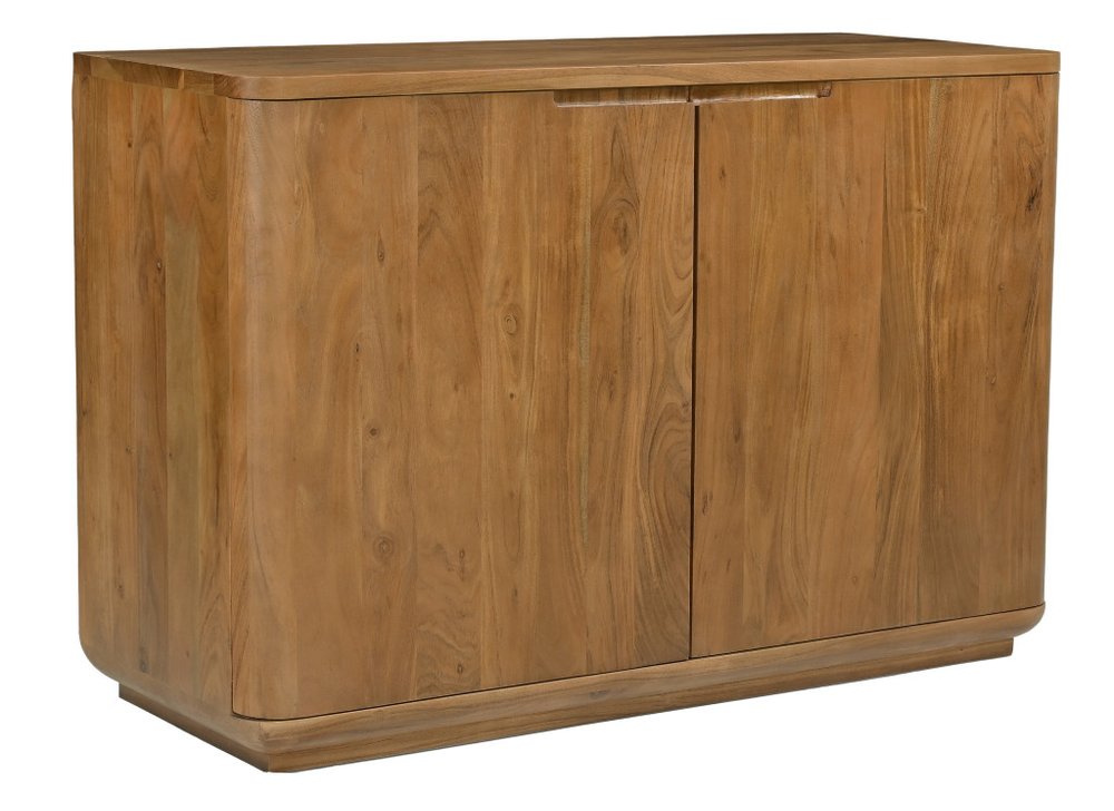 Tan Distressed Solid Wood Sideboard with Two Doors - 48-inch