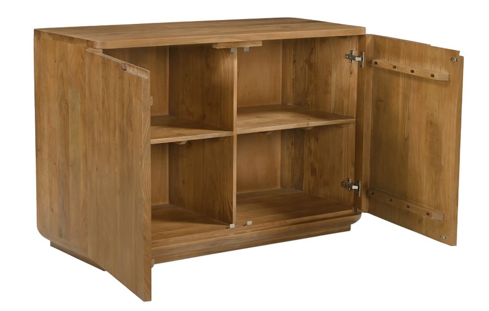 Tan Distressed Solid Wood Sideboard with Two Doors - 48-inch
