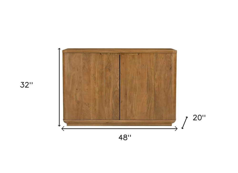 Tan Distressed Solid Wood Sideboard with Two Doors - 48-inch