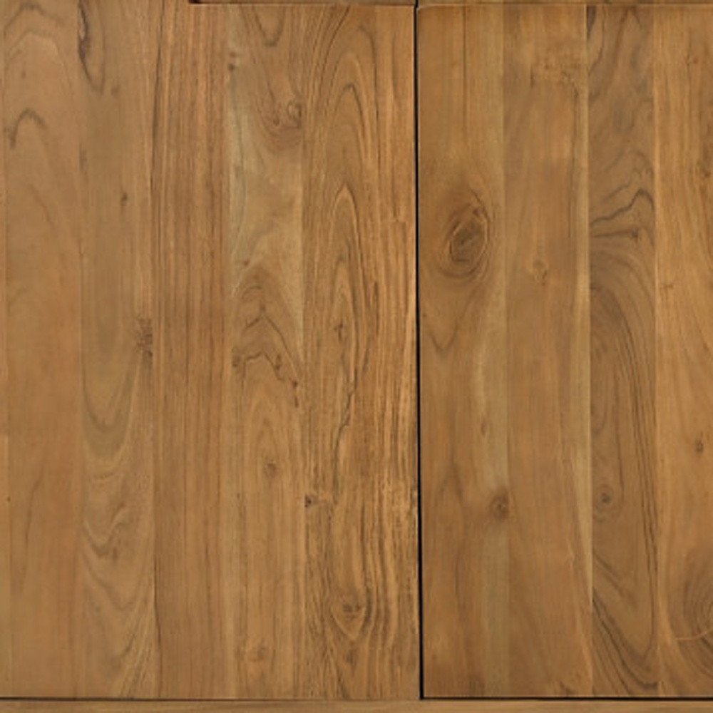 Tan Distressed Solid Wood Sideboard Soft Close with Four Doors - 72-inch