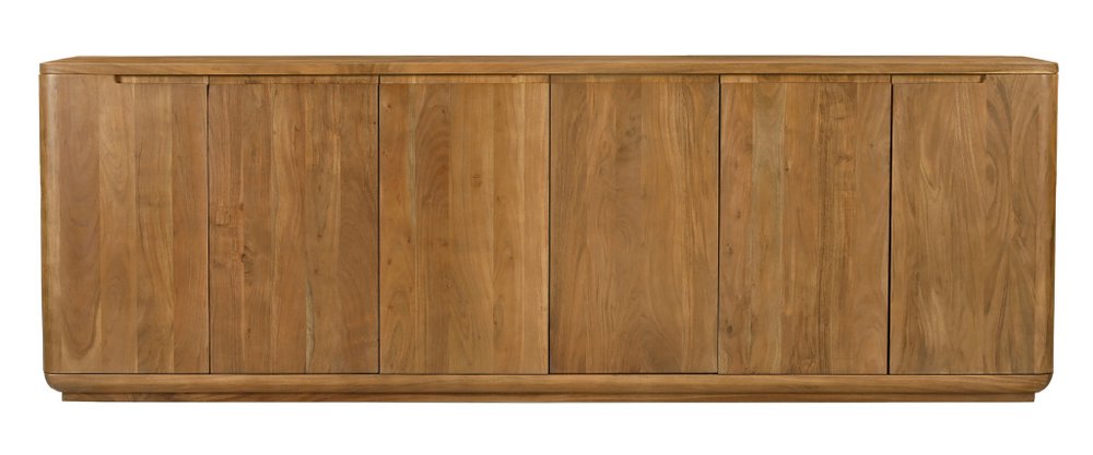 Tan Distressed Solid Wood Sideboard with Six Doors - 96-inch