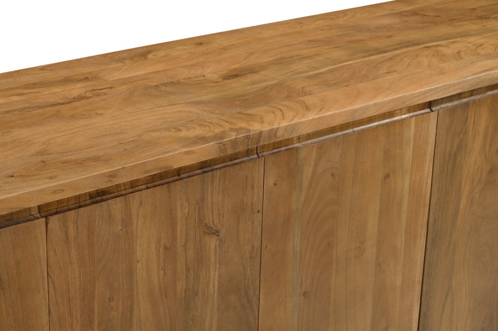 Tan Distressed Solid Wood Sideboard with Six Doors - 96-inch