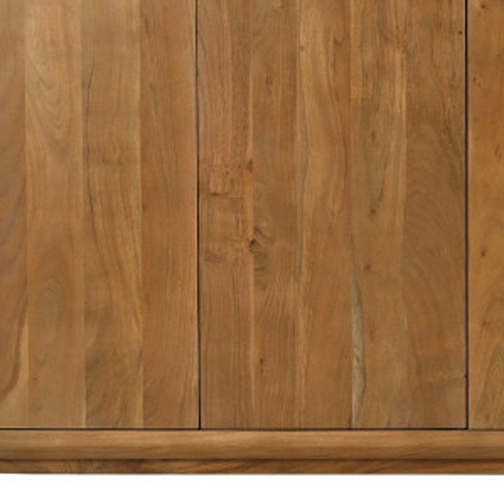 Tan Distressed Solid Wood Sideboard with Six Doors - 96-inch