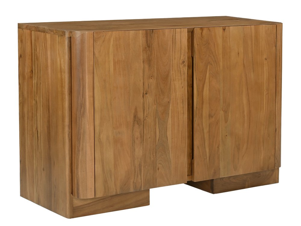 Tan Distressed Solid Wood Sideboard Soft Close with Two Doors - 48-inch