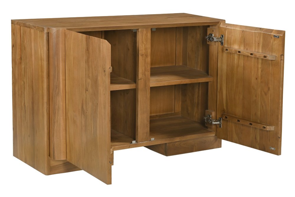 Tan Distressed Solid Wood Sideboard Soft Close with Two Doors - 48-inch