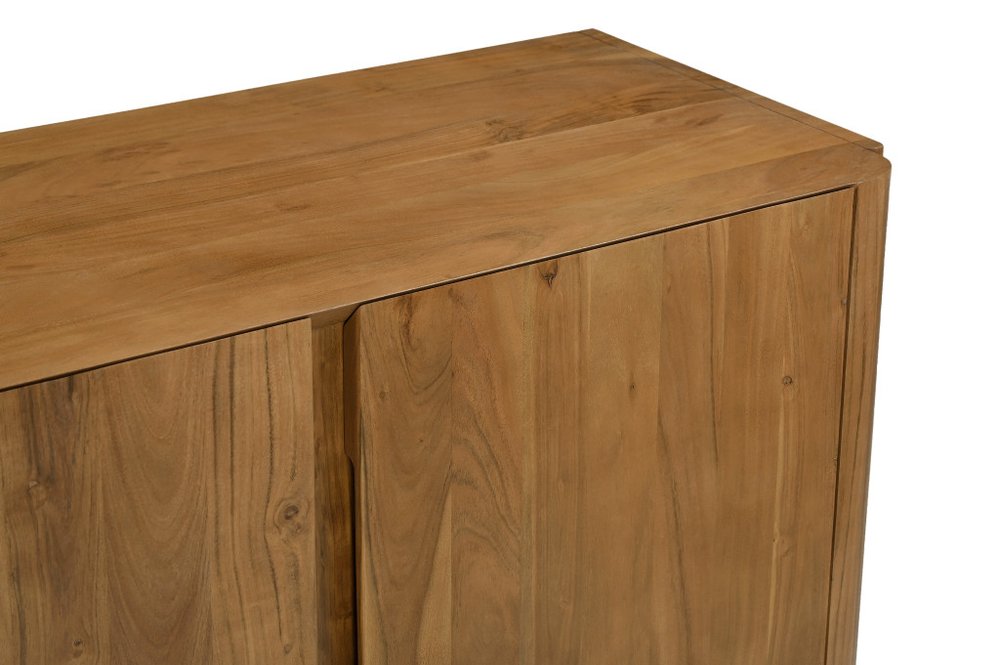 Tan Distressed Solid Wood Sideboard Soft Close with Two Doors - 48-inch