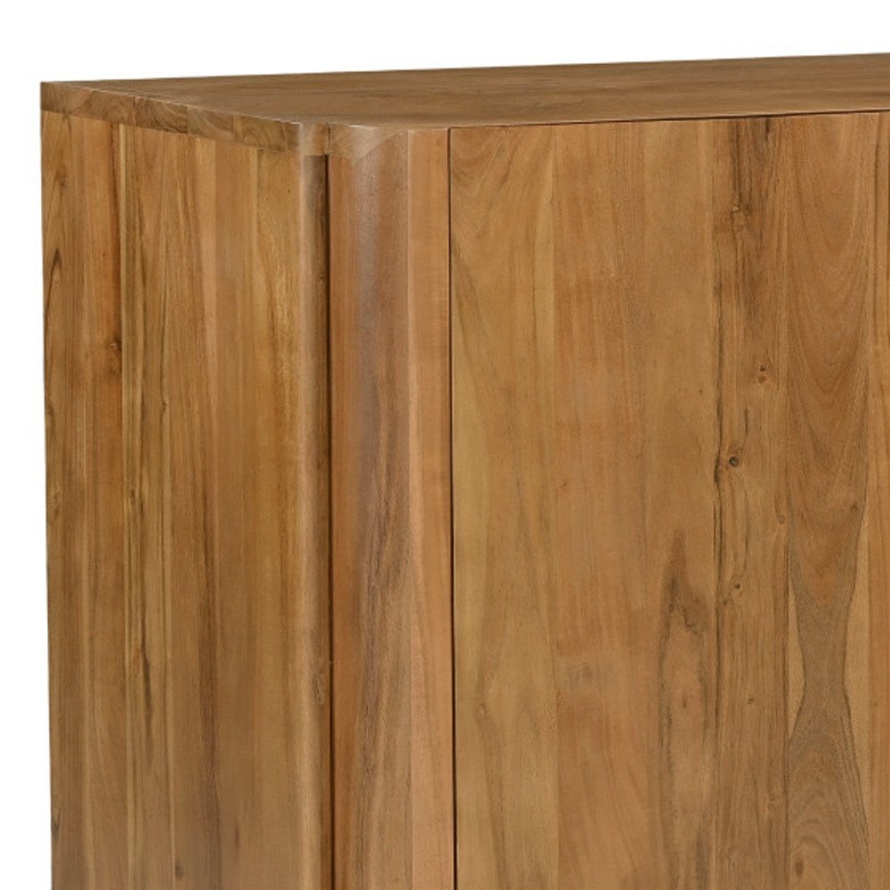 Tan Distressed Solid Wood Sideboard Soft Close with Two Doors - 48-inch