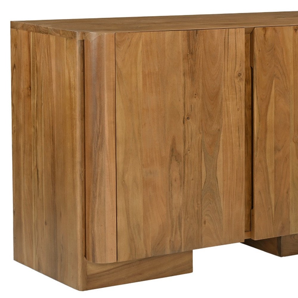 Tan Distressed Solid Wood Sideboard Soft Close with Two Doors - 48-inch