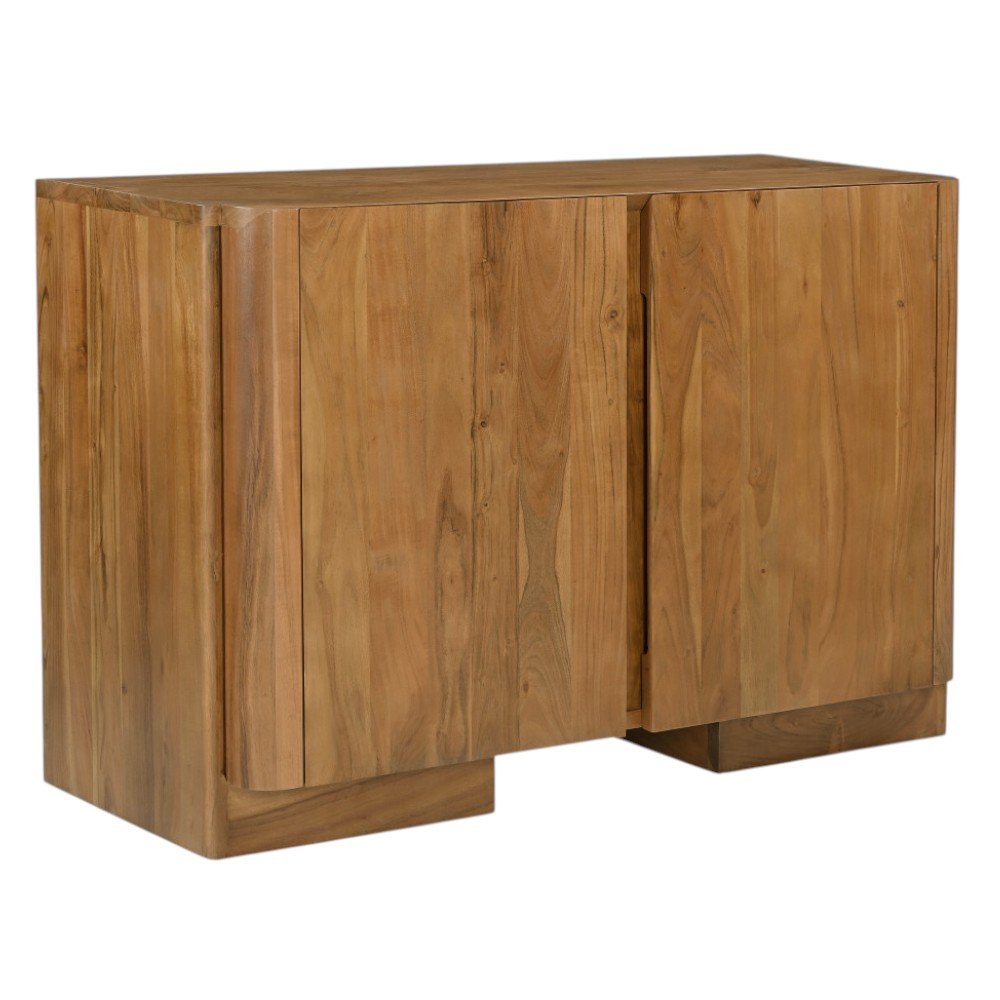 Tan Distressed Solid Wood Sideboard Soft Close with Two Doors - 48-inch